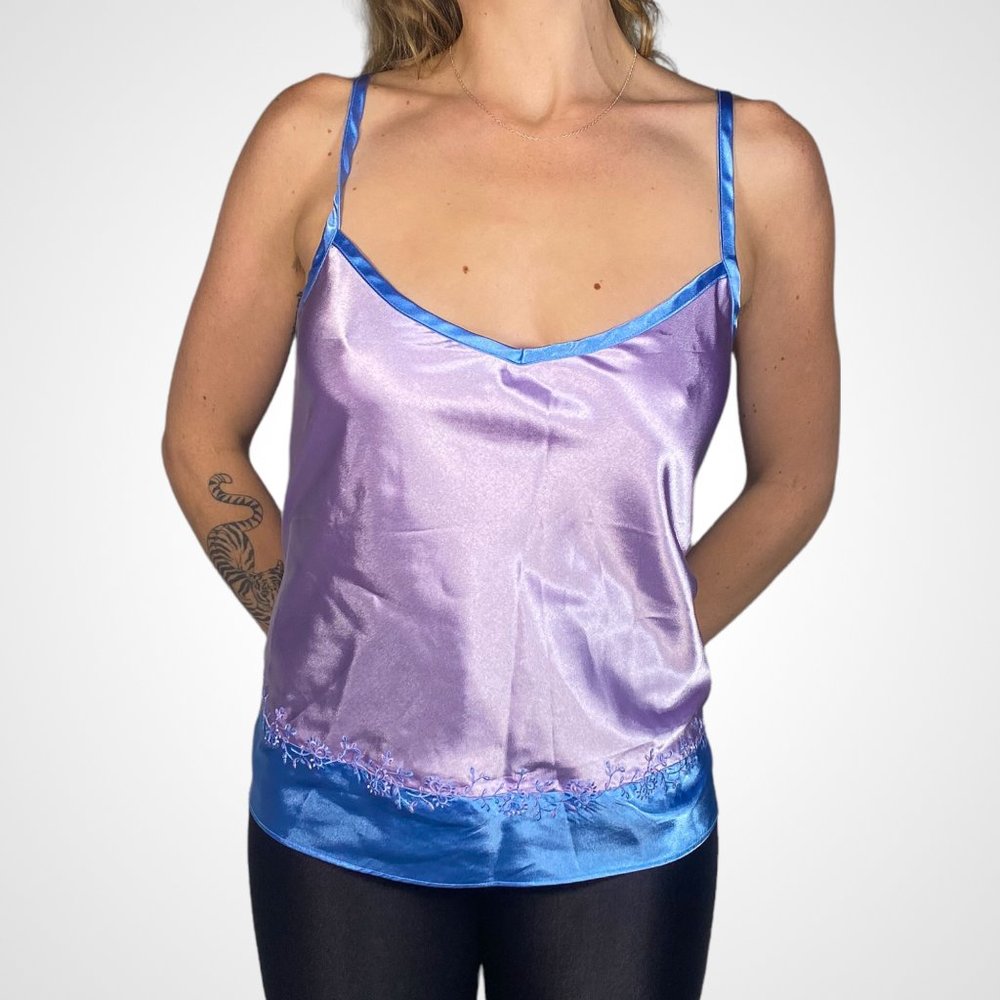 Floral Embroidered Pastel Lingerie Tank Top